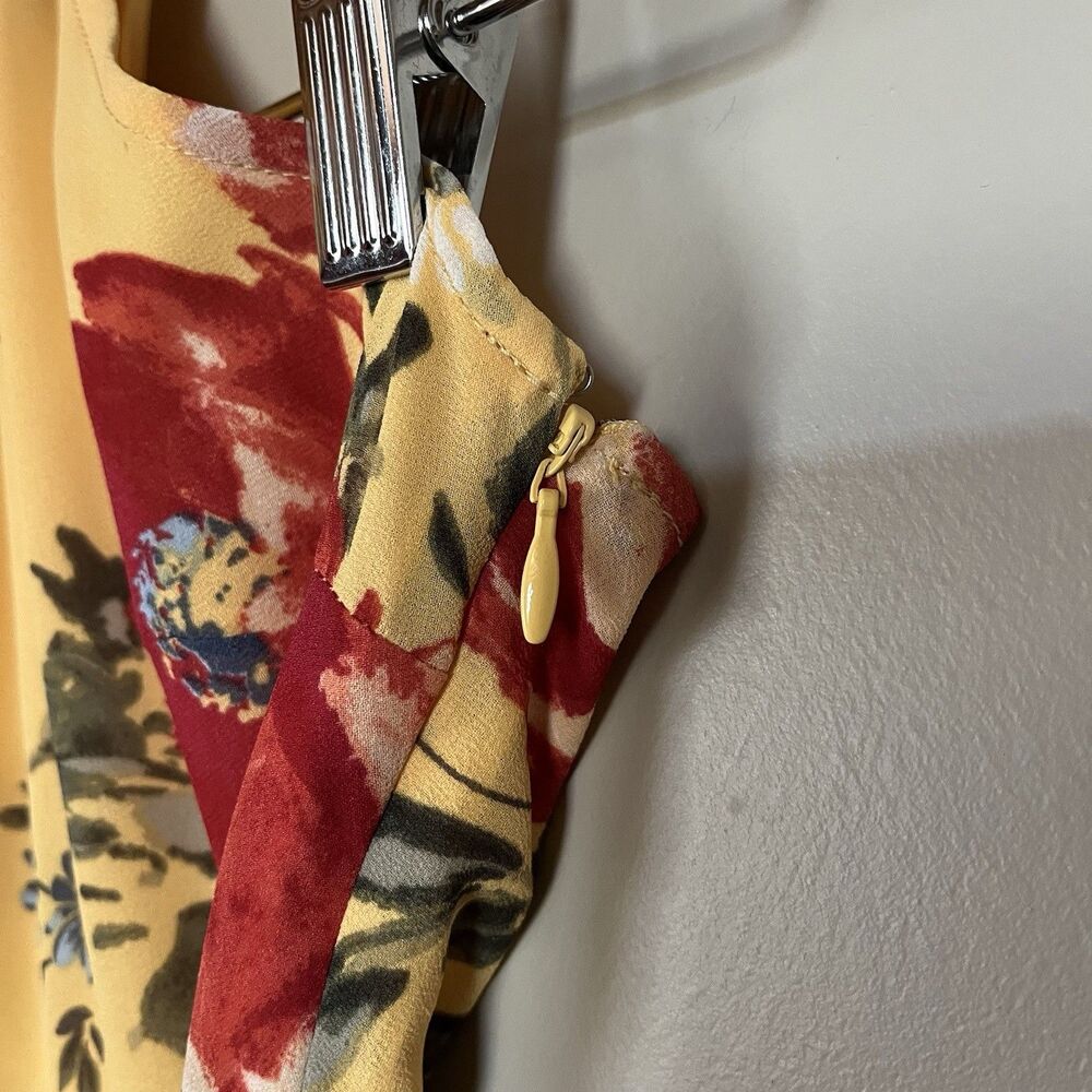 Abercrombie & Fitch Pleated Halter Maxi Dress, Yellow Floral, Empire Waist SZ XS - Picture 11 of 16